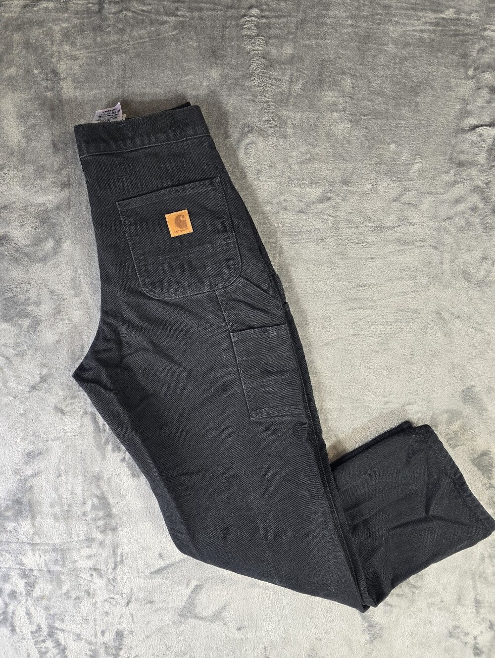 Carhartt B111 Blk Loose Original Fit Flannel Lined Duck Canvas Carpenter Pants